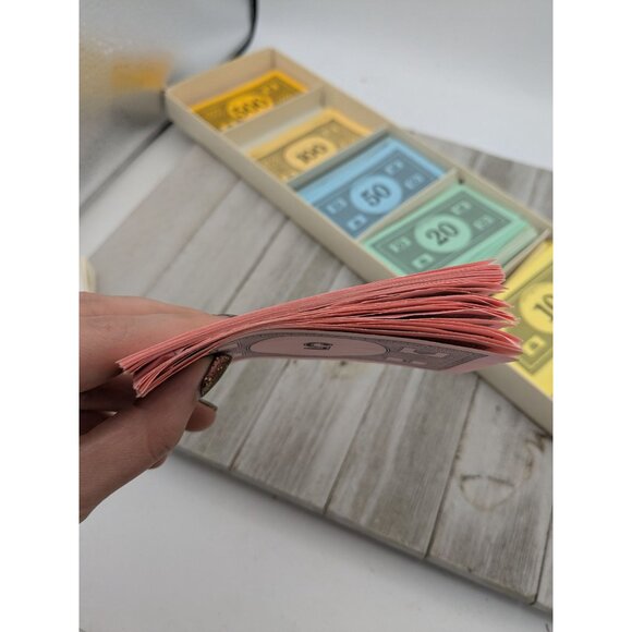 Vintage 1961 Monopoly Replacement Money Currency With Money Bank - Picture 7 of 12